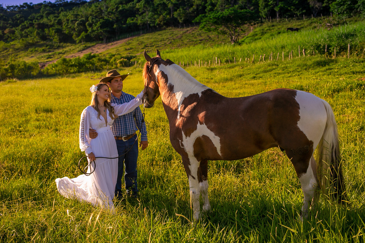 ensaio casal com cavalo