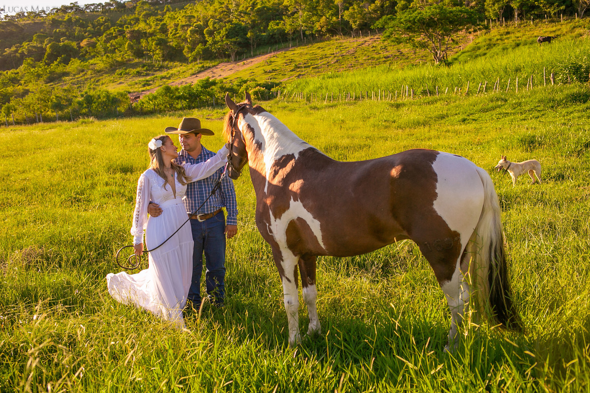 ensaio casal com cavalo