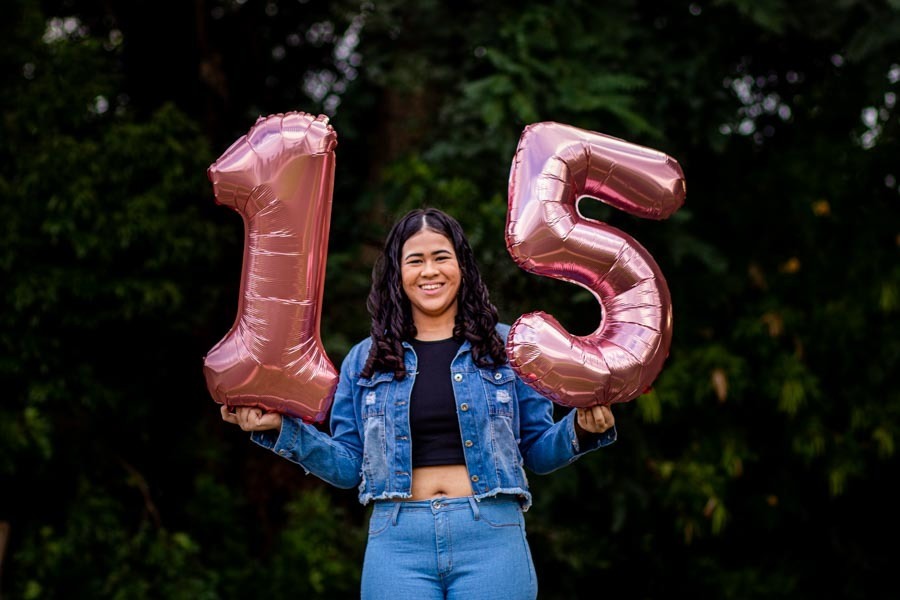 ensaio de 15 anos no Parque do Rio Jaú