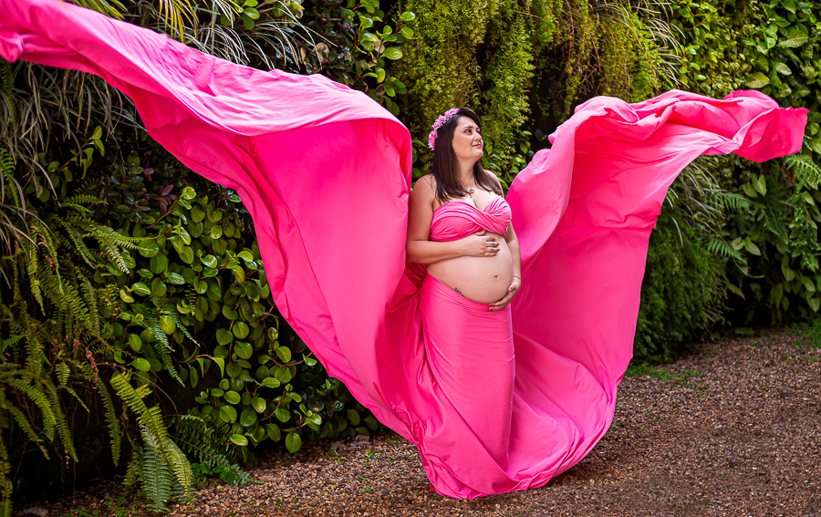 ensaio gestante vestido que voa asa mundo rosa 