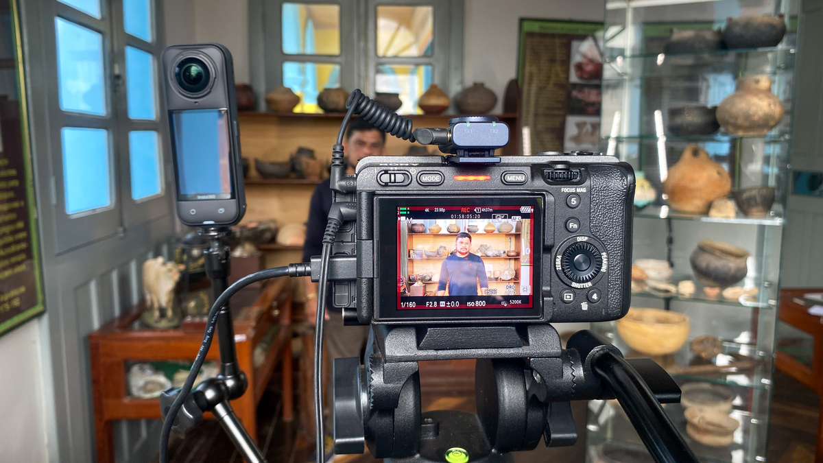 Bastidores da captação com a Sony FX30 no Museu Aracy Paraguassú em Itaituba pelo Estúdio Composição