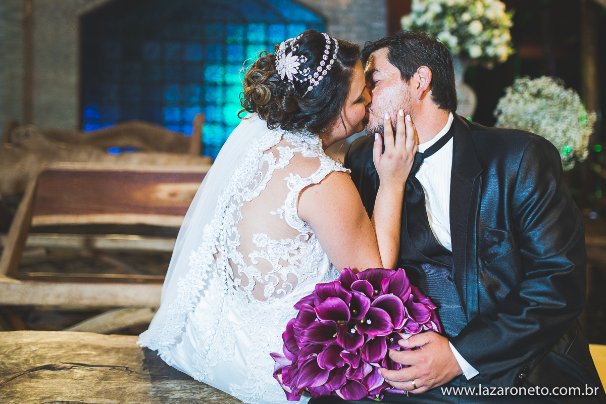 Beijo dos noivos em Botucatu - SP