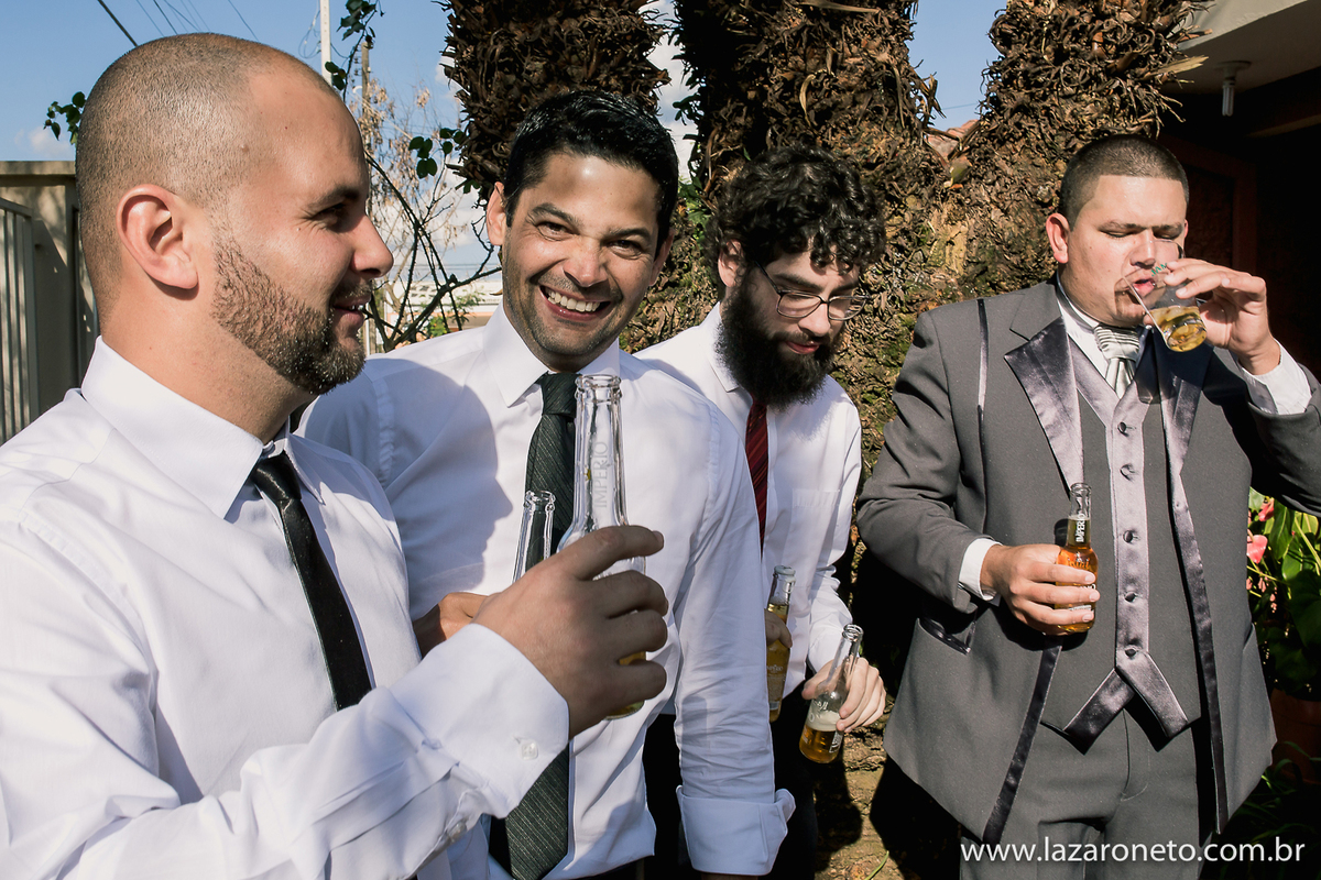 Brindando com o noivo em Avaré