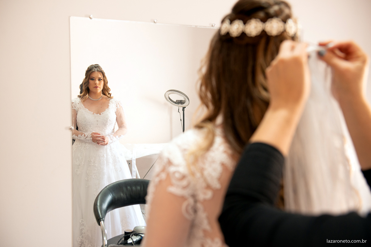 noiva pronta para foto de casamento em botucatu