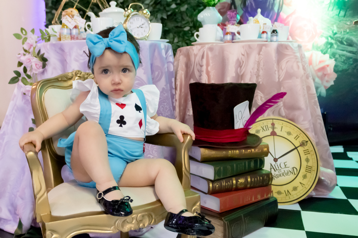 Festa infantil, Alice no País das Maravilhas, Decoração de festa, festa de 1 ano
