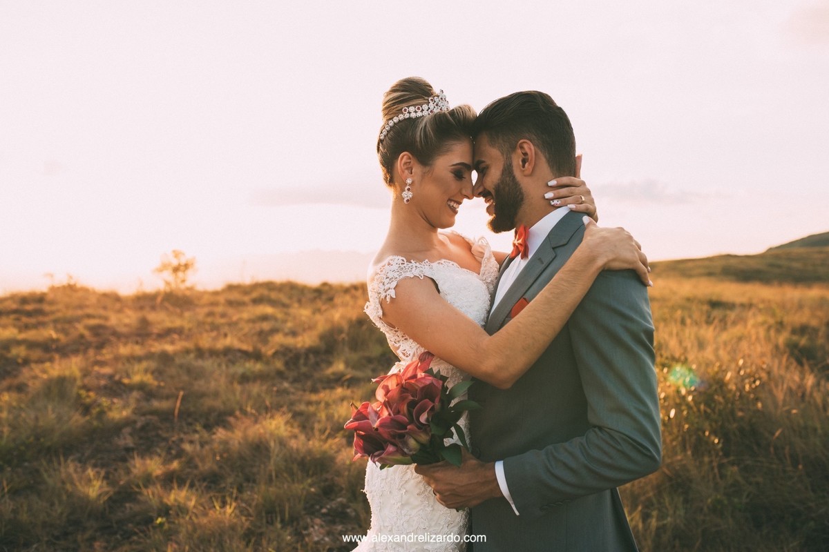 pos casamento no por do sol