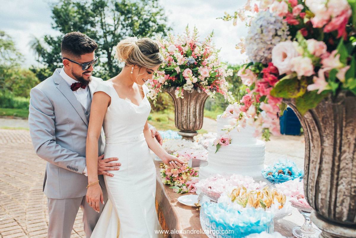 corte do bolo, casamento