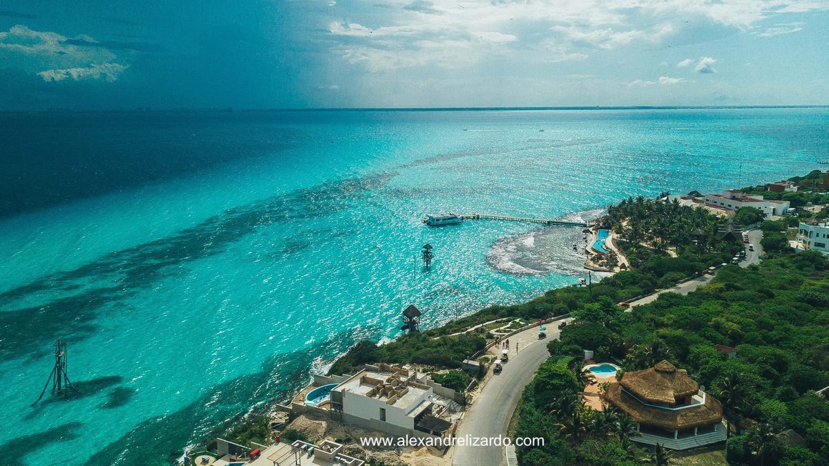 park garrafon cancun, foto de drone
