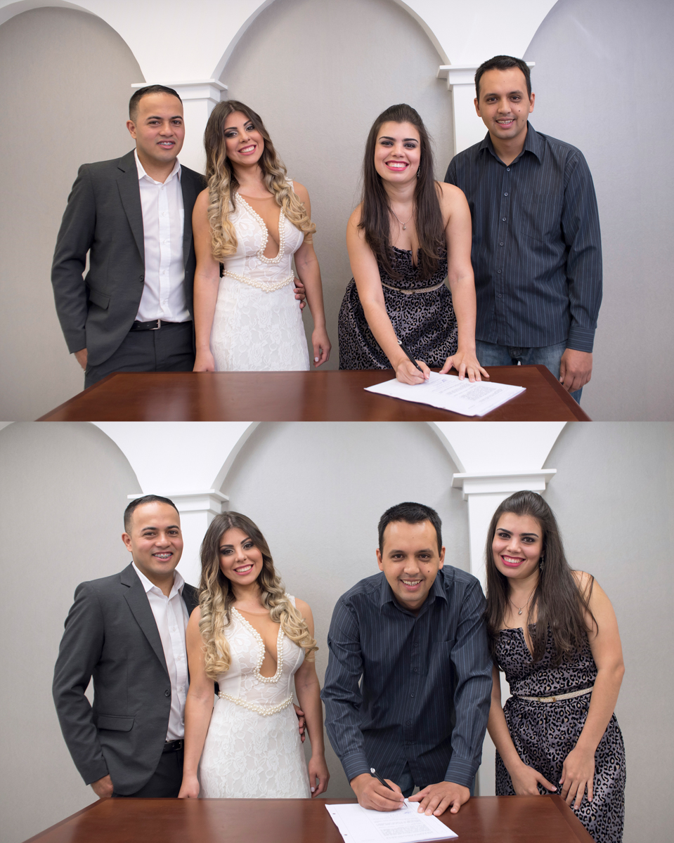 fotografia de casamento no civil no cartório de São José