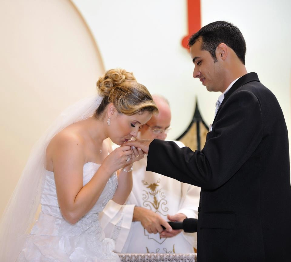 Momento especial em celebração do matrimonio