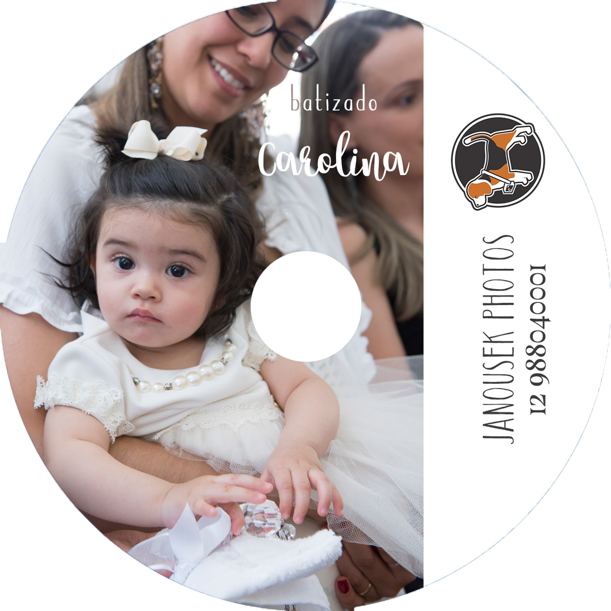dvd digital com as fotos do batizado da Carol muitas fotos para se guardar na lembrança