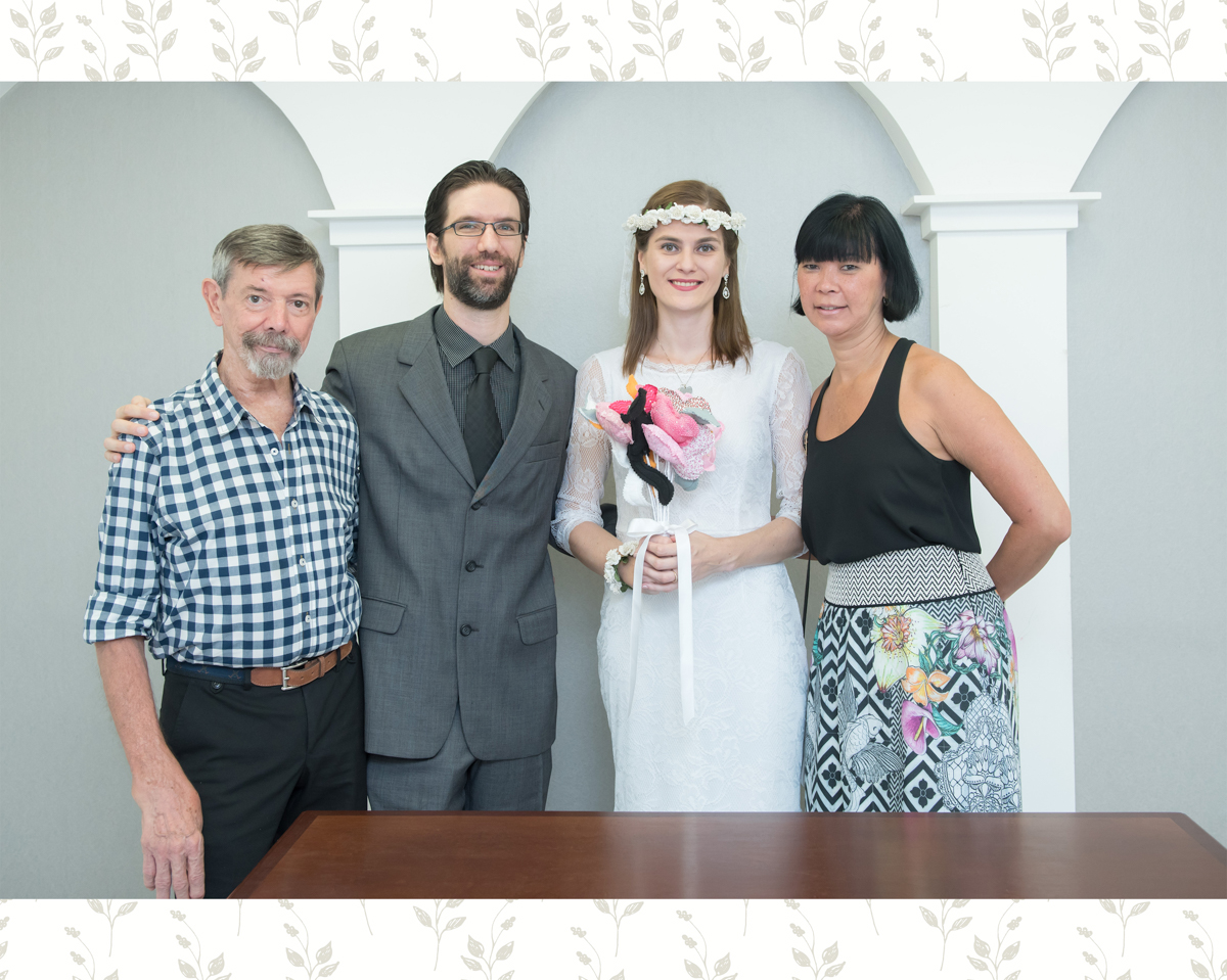 Fotografia dos Pais dos noivos possam para foto