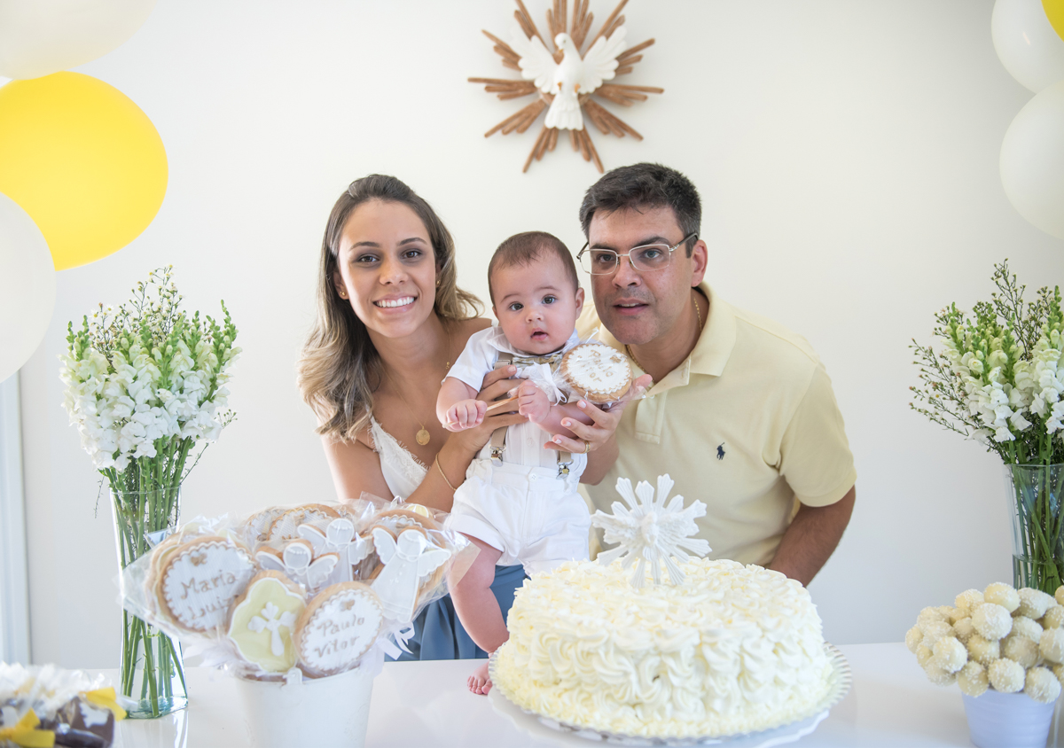 Foto do bolo de comemoração de batizado em São José dos Campos