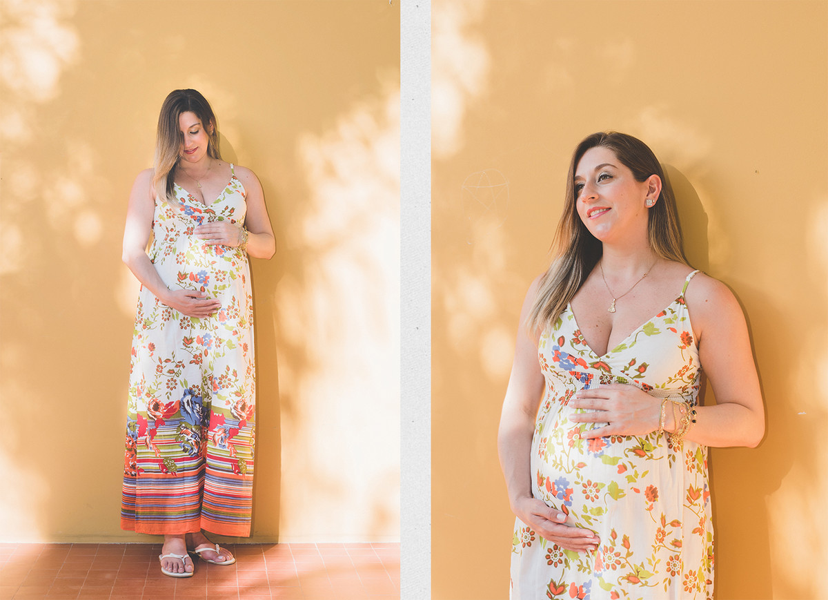 Sombra e luz em ensaio de gestante em sjc