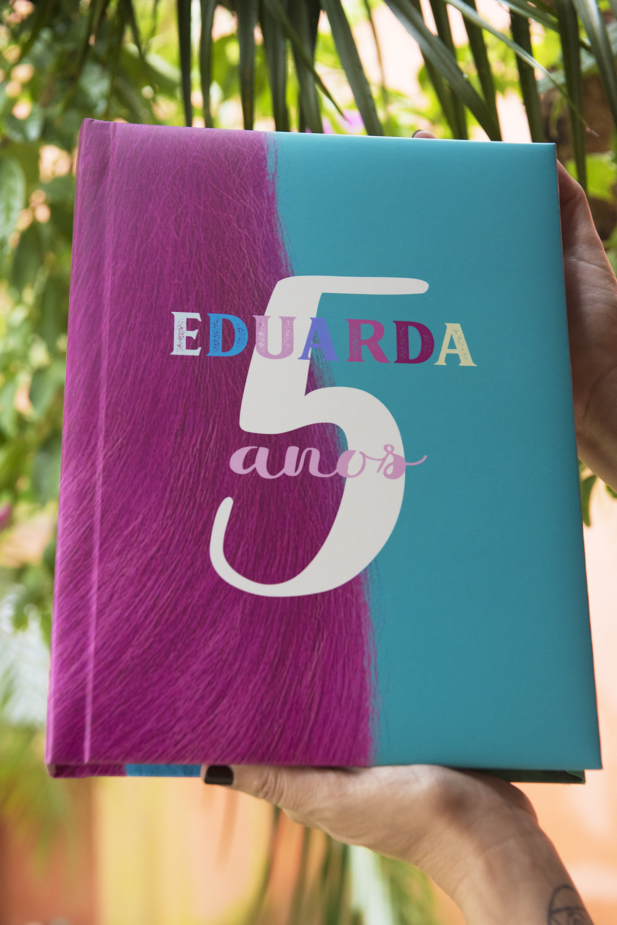 Capa personalizado do photobook de aniversário da Eduarda
