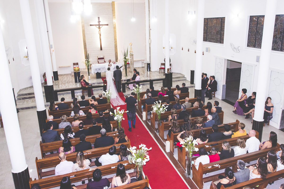 Vista panorâmica da cerimônia religiosa