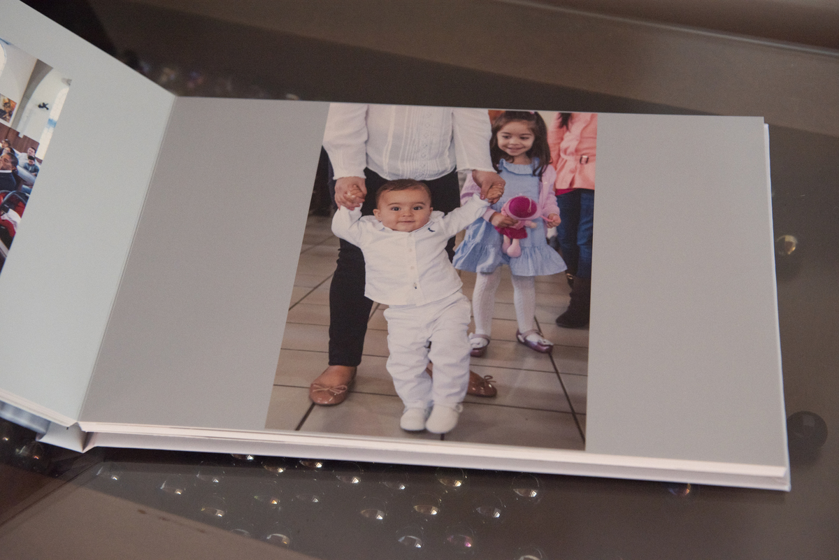 Albúm de batizado em papel fotogáfico