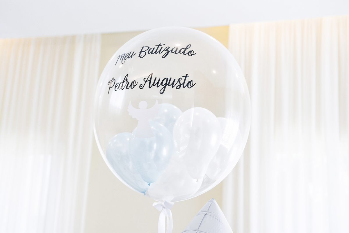 Balão de decoração do batizado em SJc