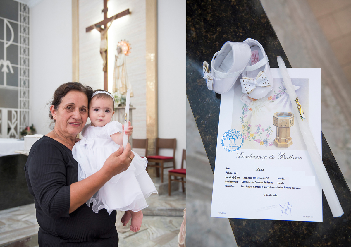 Certificado de batismo da Júlia
