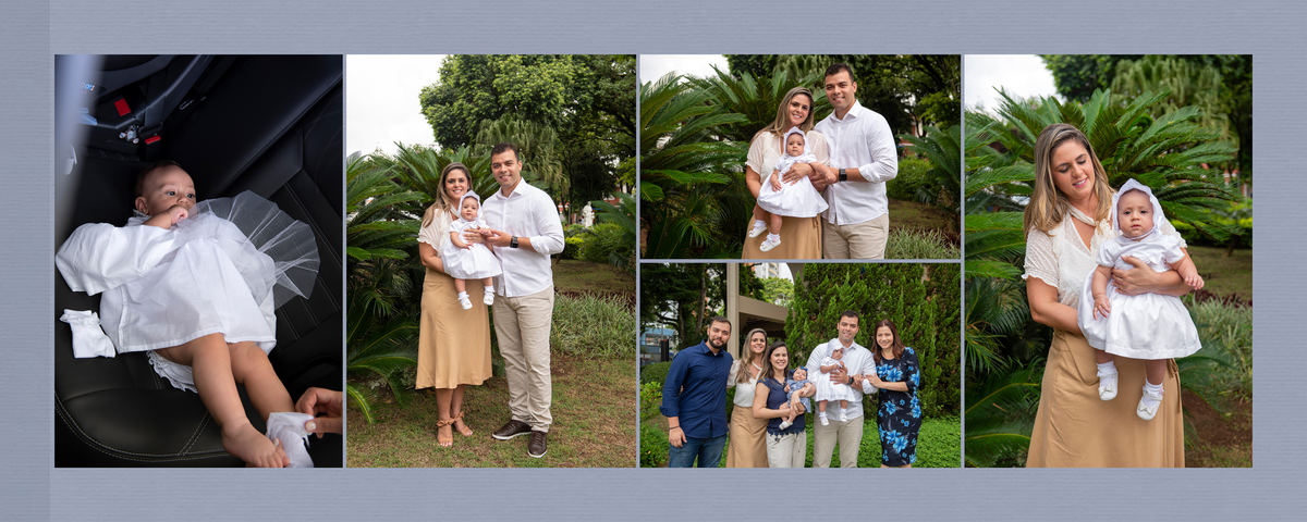 Família de Helena conheceu pela primeira vez a paróquia Sagrada Família e aproveitou para registrar esses momentos