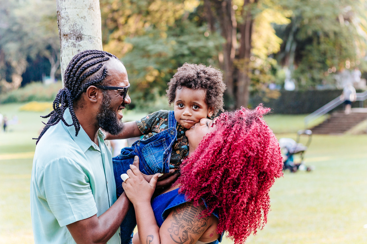 fotografia de familia em parque