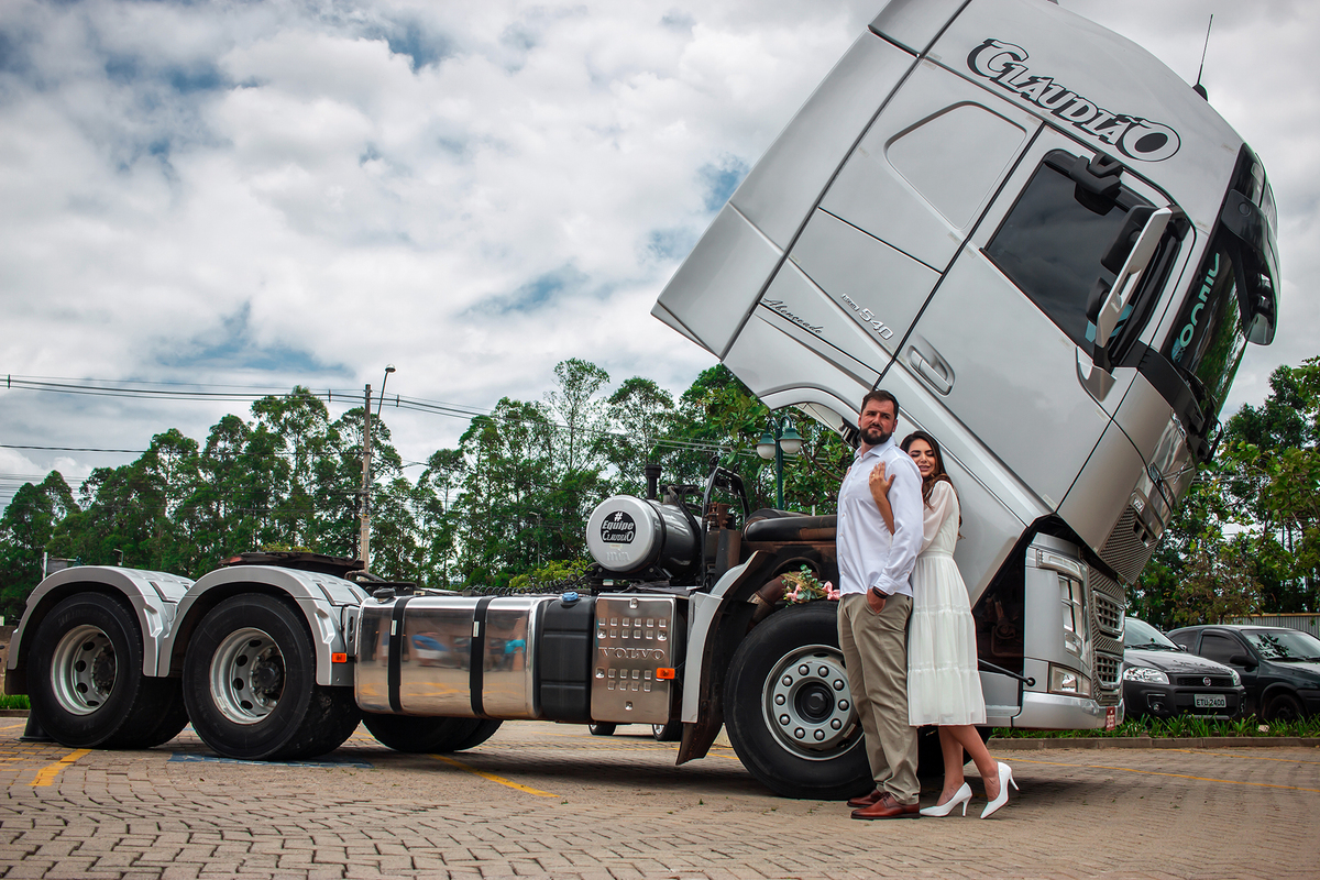 ensaio de fotos no caminhão