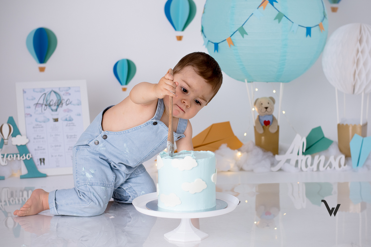 weclick fotógrafos évora smash the cake bolo sessão fotográfica estúdio primeiro aniversário um ano