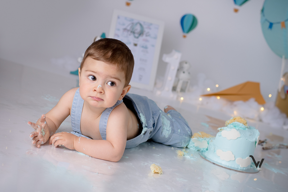 weclick fotógrafos évora smash the cake bolo sessão fotográfica estúdio primeiro aniversário um ano