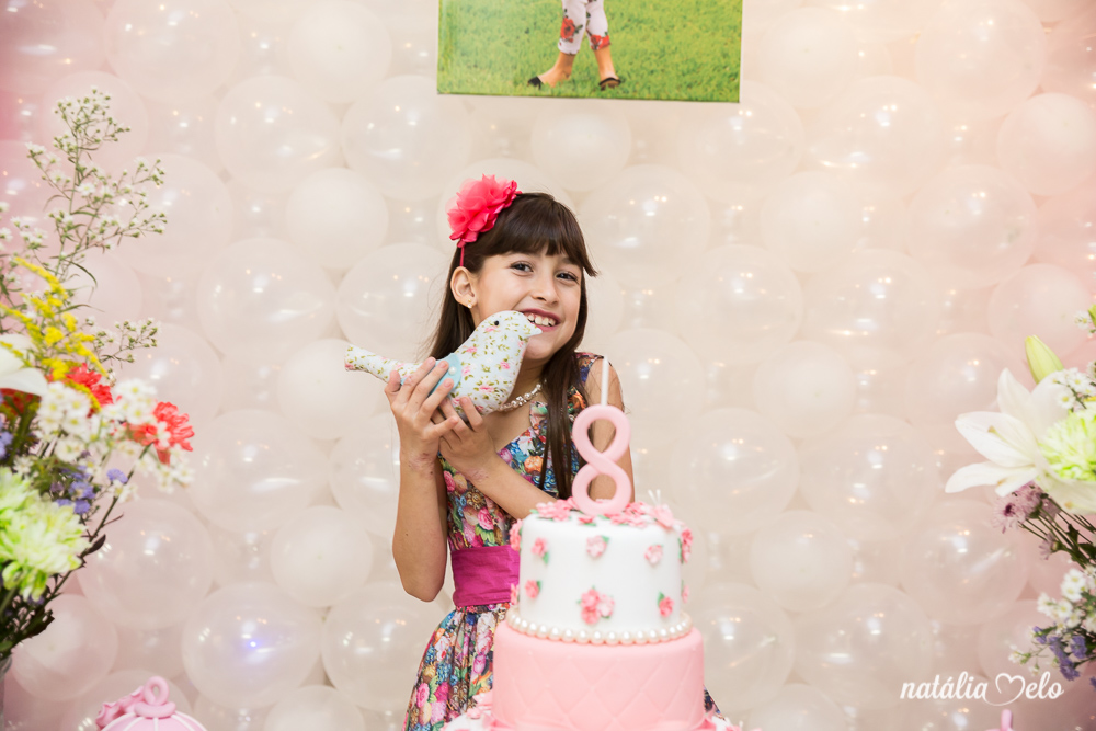 festa de aniversário de 8 anos infantil com o tema jardim encantado no Buffet 1,2 e Já em Belo Horizonte - MG