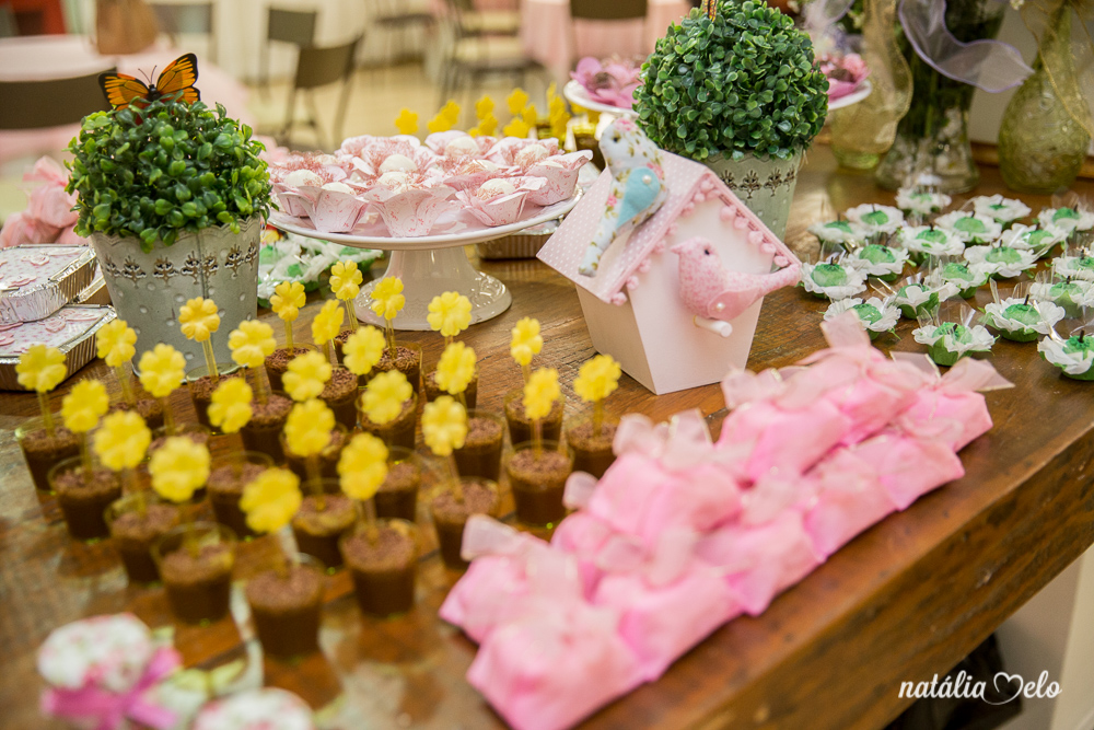 festa de aniversário de 8 anos infantil com o tema jardim encantado no Buffet 1,2 e Já em Belo Horizonte - MG