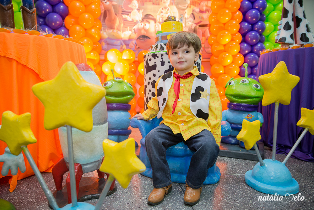 Aniversário de 3 anos do Miguel no tema Toy Story no Buffet Expresso Alegria em Belo Horizonte - MG, Fotos da Fotógrafa Natália Melo