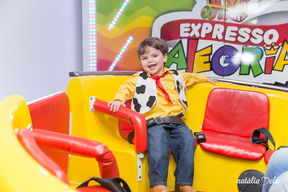 Aniversário de 3 anos do Miguel no tema Toy Story no Buffet Expresso Alegria em Belo Horizonte - MG, Fotos da Fotógrafa Natália Melo