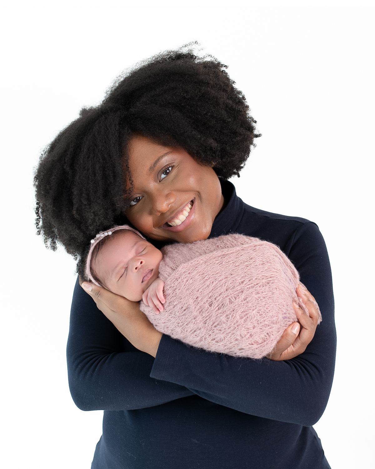 Sleeping newborn baby wrapped in neutral tones – professional newborn session in Vancouver