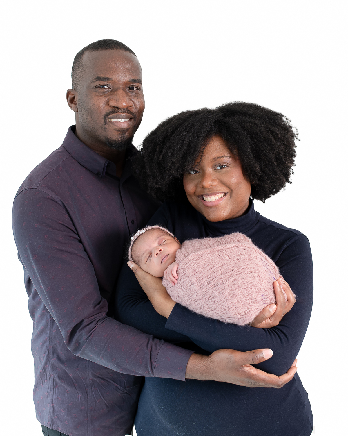 Sleeping newborn baby wrapped in neutral tones – professional newborn session in Vancouver