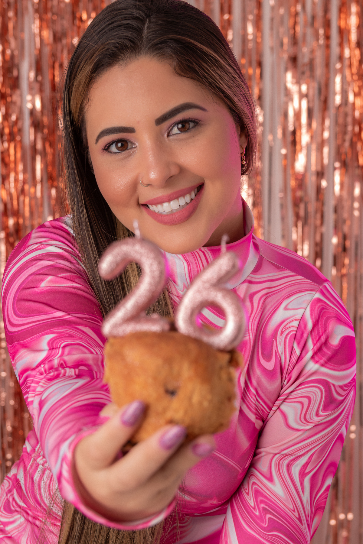 ensaio de aniversario mulher rosa estúdio bh belo horizonte book niver