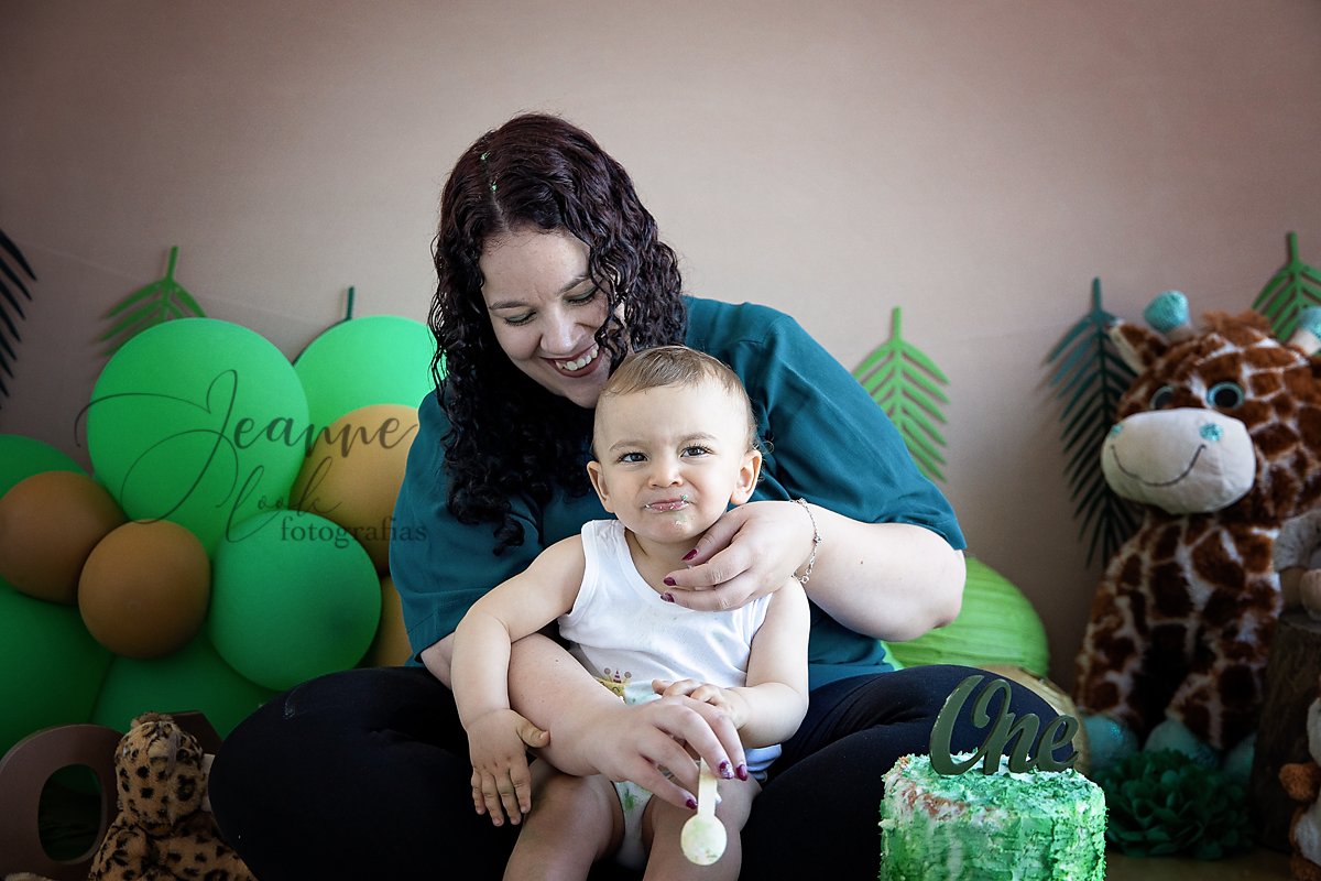 smash the cake com a mãe