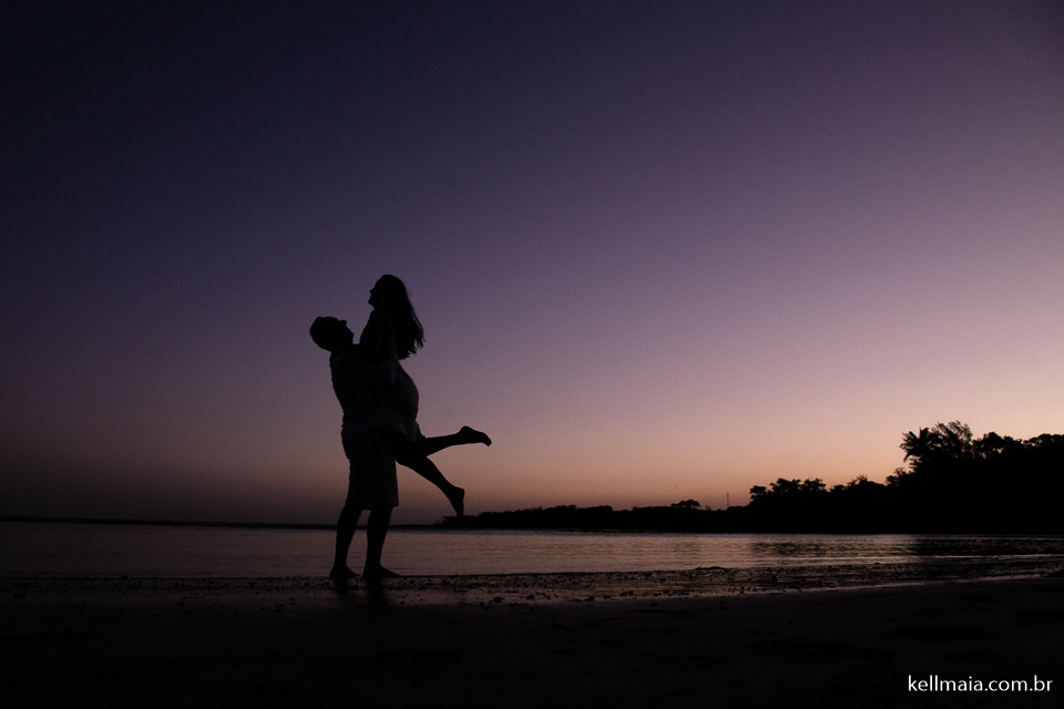 silhueta do casal em santa cruz, por do sol