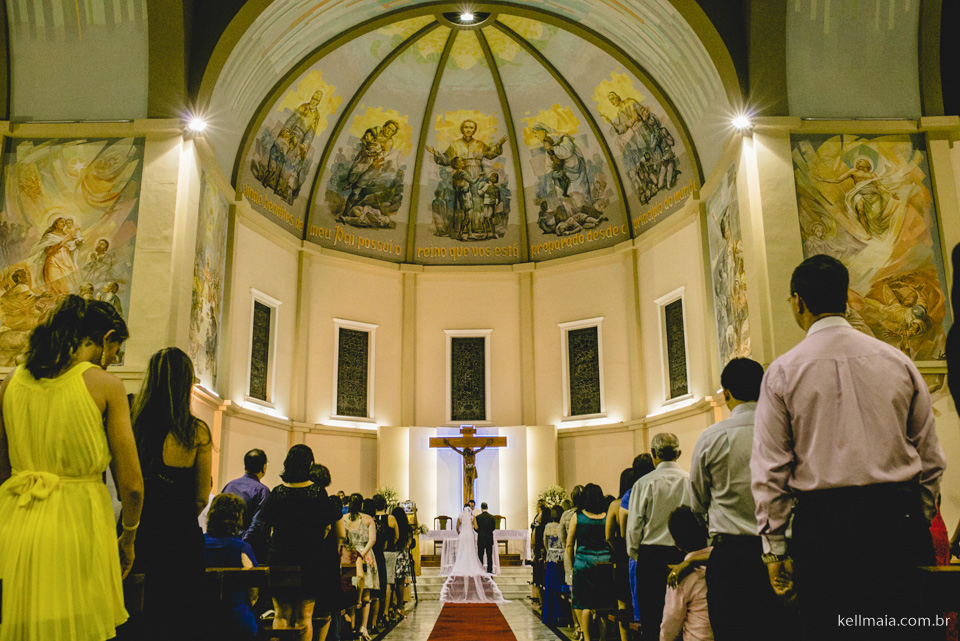 Foto por Kell Maia de Vitória ES, fotografia de casamento Andressa e André, em Vitória/ES e Vila Velha ES 2015, Santuário Santo Antonio e Sindipaes