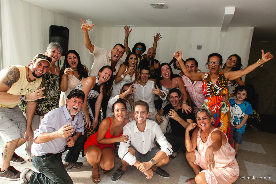 Fotógrafo de casamento, Kell Maia, Vila Velha, ES, 2015, Paola e Relri, turma no casamento