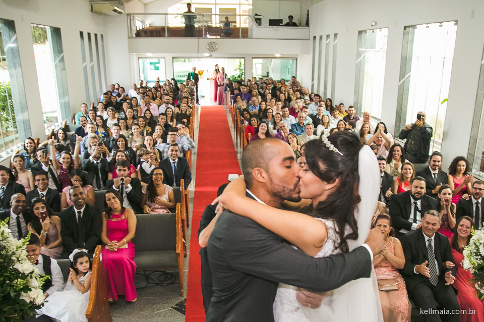 Fotógrafo de casamento, serra, ES, 2016, Nágila e Filipe, beijo dos noivos na igreja