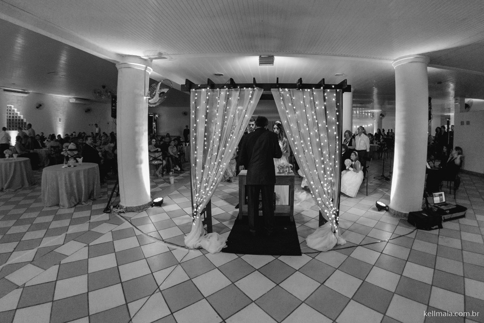 vista de trás do gazebo durante a cerimônia