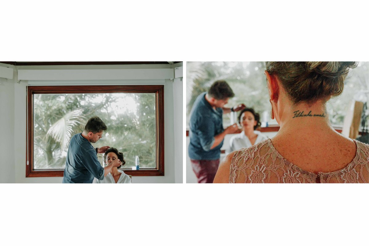 tatuagem da mae para a filha juntas no making of da noiva