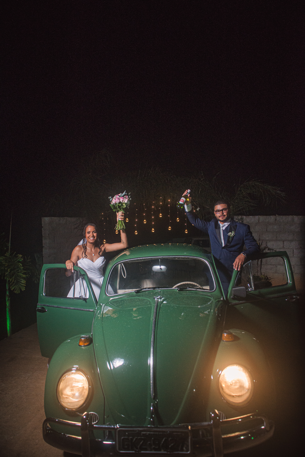 Pose do casal no fusca
