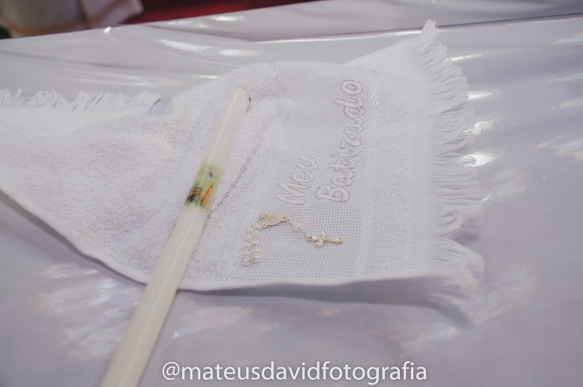 Batismo de João Gabriel lembrança (vela e toalha)