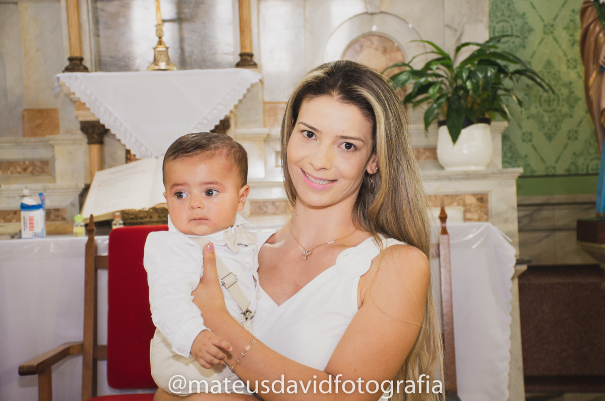 Batismo de João Gabriel com madrinha