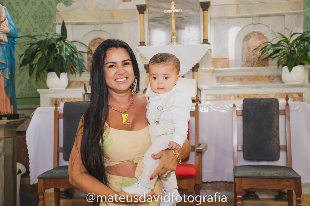 Batismo de João Gabriel com madrinha