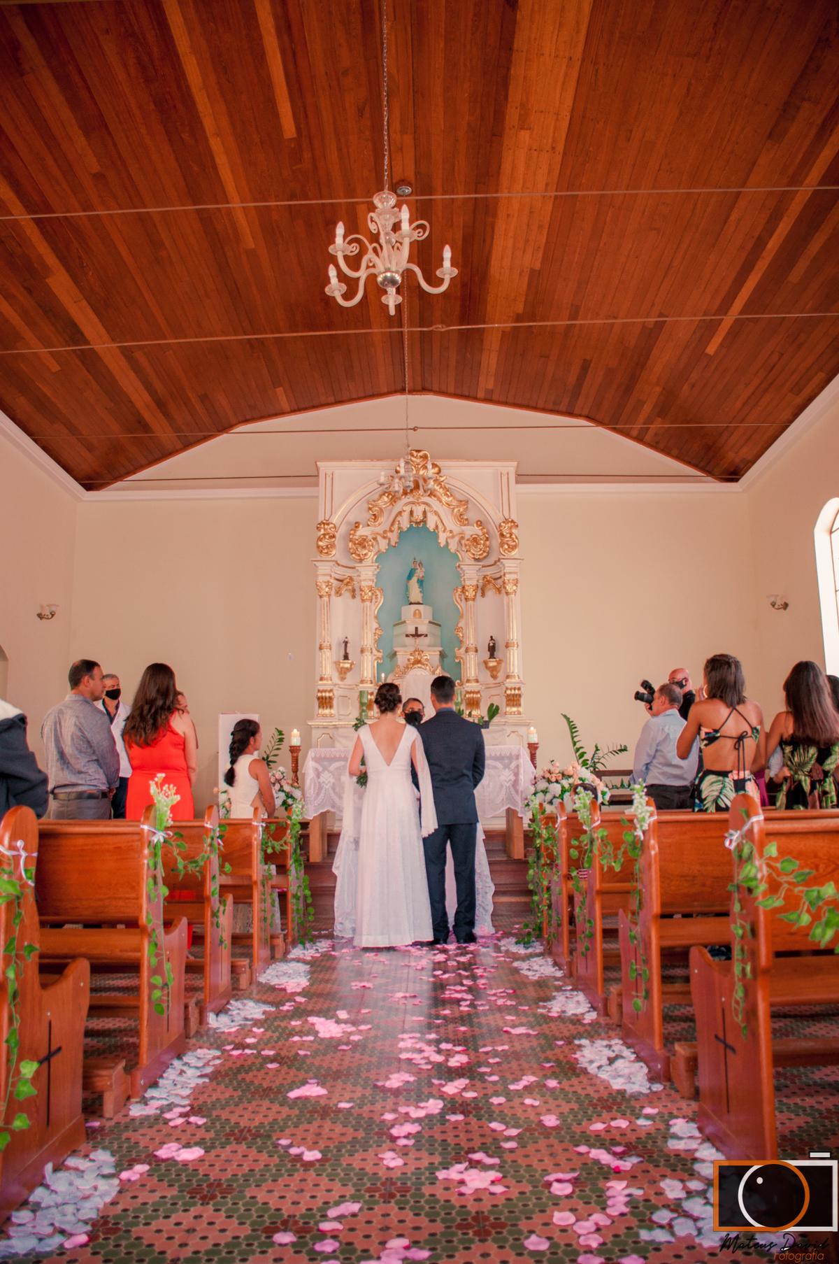 Diego e Fátima casamento no altar