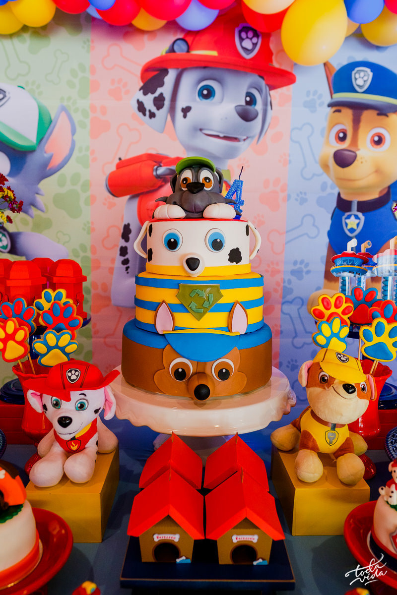 detalhe do bolo personalizado Patrulha Canina