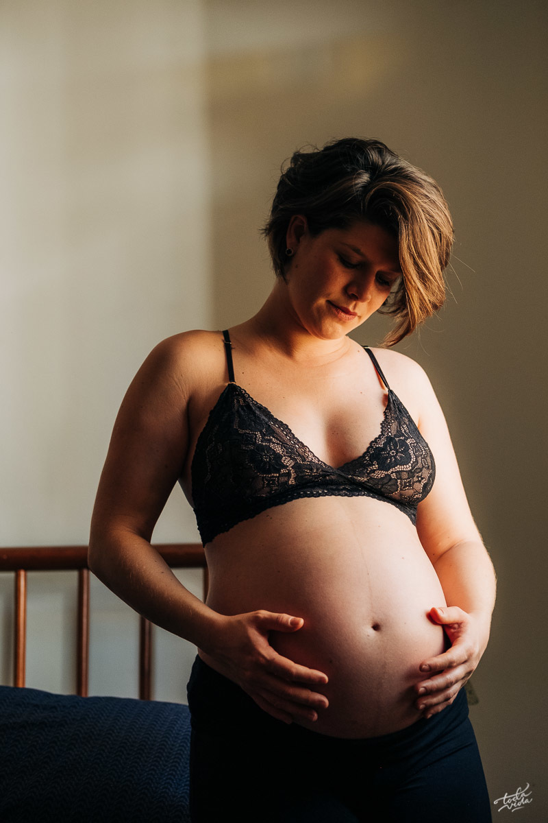 ensaio gestante em casa