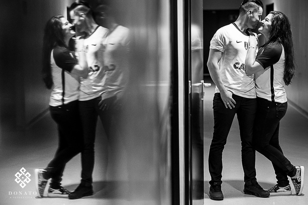 reflexo dos noivos corinthianos.